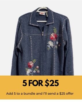 Alia vintage embroidered full zip cardigan.